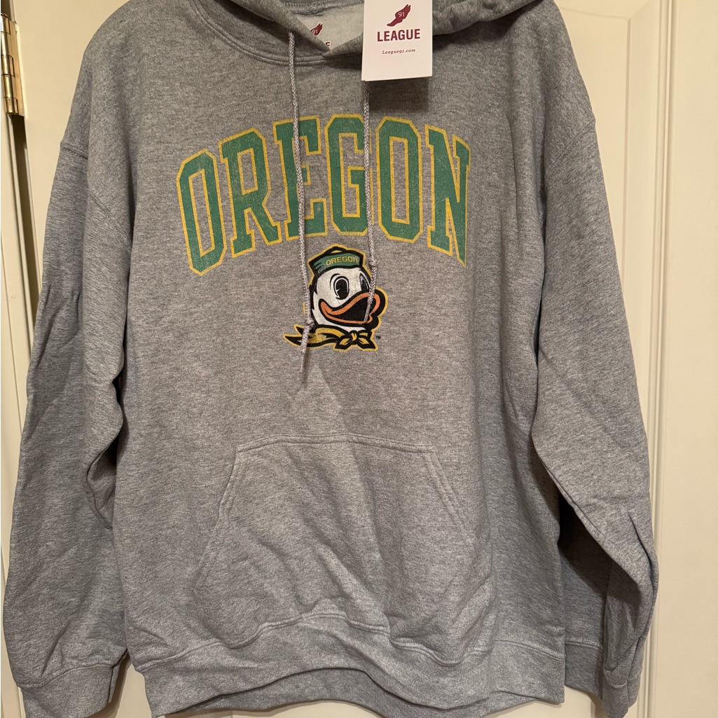 Oregon Ducks Grey League 91 Hooded Sweatshirt Mens Size Large Brand New Oregon Ducks Grey League 91 Hooded Sweatshirt Mens Size Large Brand New